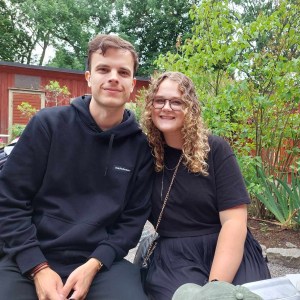 Amanda och Daniel Jennebratt på ett café på Skansen i Stockholm